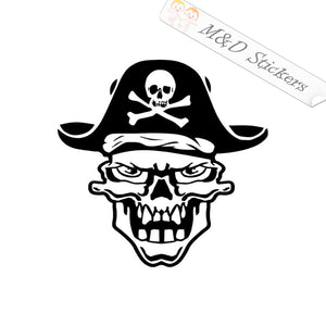 2x Pirate Skull Vinyl Decal Sticker Different colors & size for Cars/Bikes/Windows