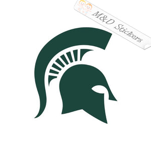 2x Michigan State Spartans Helmet Vinyl Decal Sticker Different colors & size for Cars/Bikes/Windows