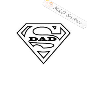 2x Superman Superdad Vinyl Decal Sticker Different colors & size for Cars/Bikes/Windows