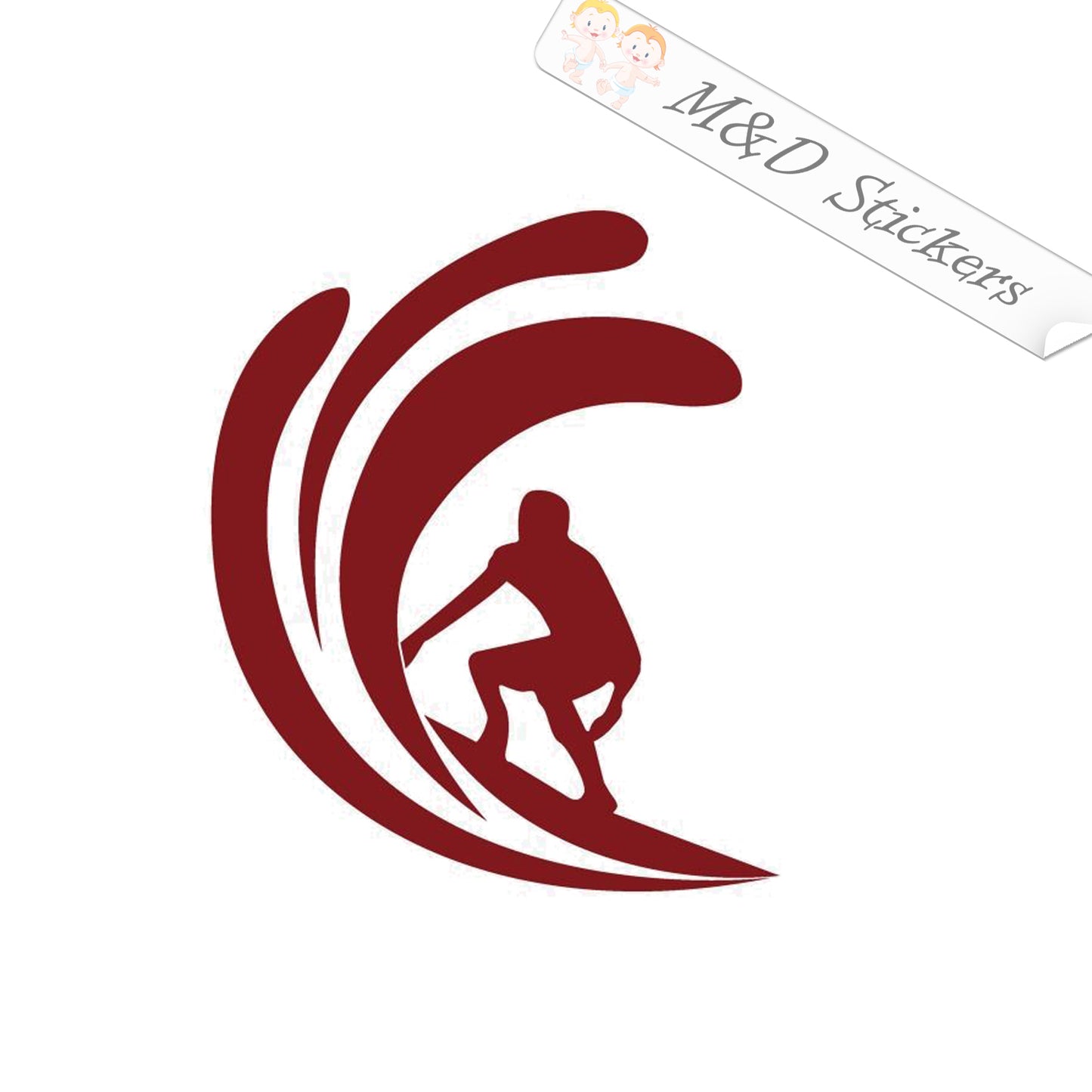 2x Surfer Vinyl Decal Sticker Different colors & size for Cars/Bikes/Windows