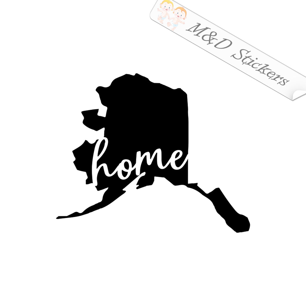 2x Alaska State Shape Home Vinyl Decal Sticker Different colors & size for Cars/Bikes/Windows