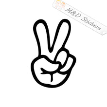2x Peace Sign Fingers Vinyl Decal Sticker Different colors & size for Cars/Bikes/Windows