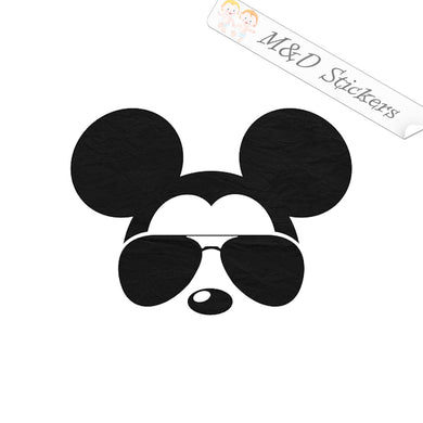 2x Cool Mickey Mouse in glasses Vinyl Decal Sticker Different colors & size for Cars/Bikes/Windows