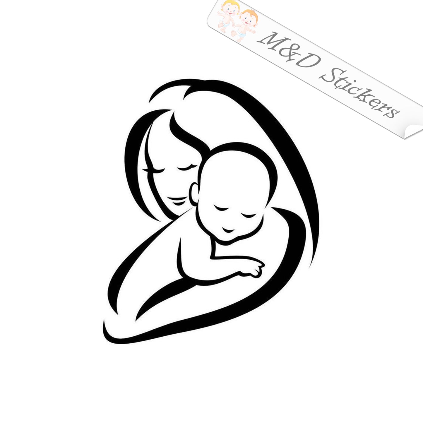 2x Baby and mom Vinyl Decal Sticker Different colors & size for Cars/Bikes/Windows