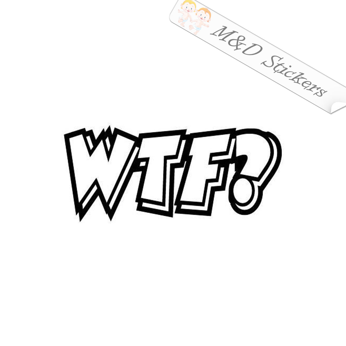 2x WTF Vinyl Decal Sticker Different colors & size for Cars/Bikes/Wind ...