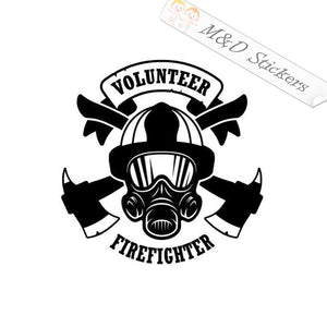 2x Volunteer Firefighter Vinyl Decal Sticker Different colors & size for Cars/Bikes/Windows