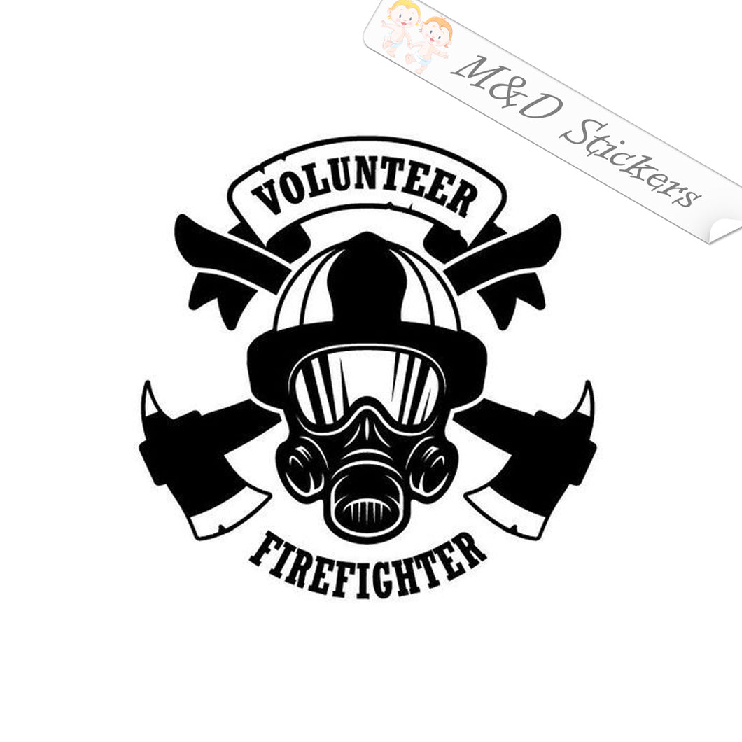2x Volunteer Firefighter Vinyl Decal Sticker Different colors & size for Cars/Bikes/Windows