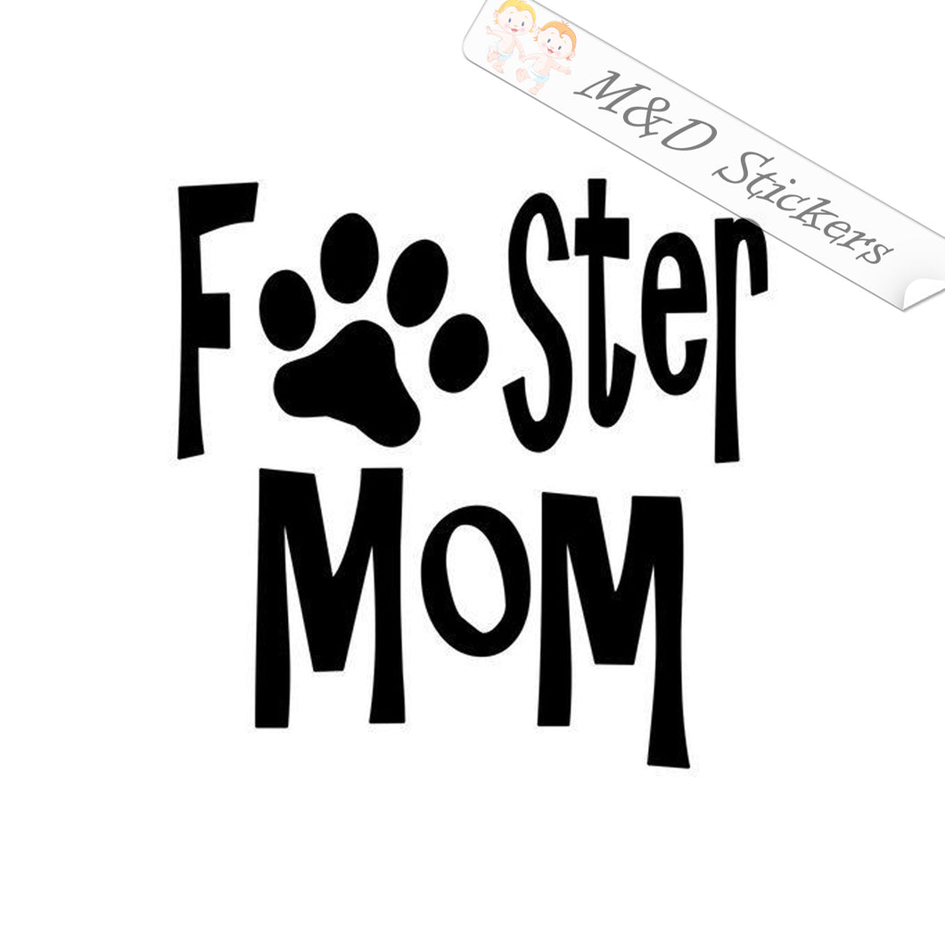 2x Foster Mom Paw Vinyl Decal Sticker Different colors & size for Cars/Bikes/Windows