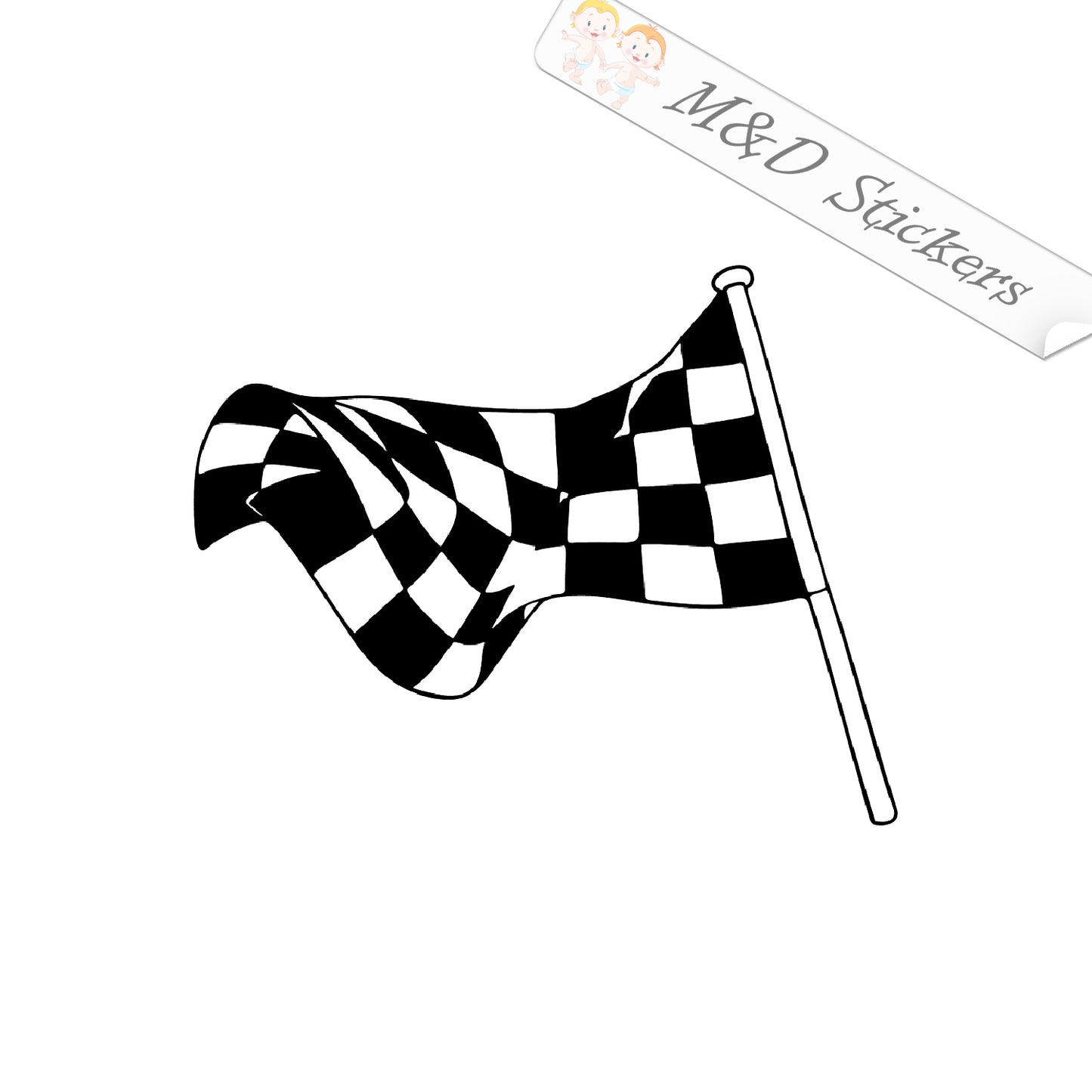 2x Checkered Flag Vinyl Decal Sticker Different colors & size for Cars/Bikes/Windows