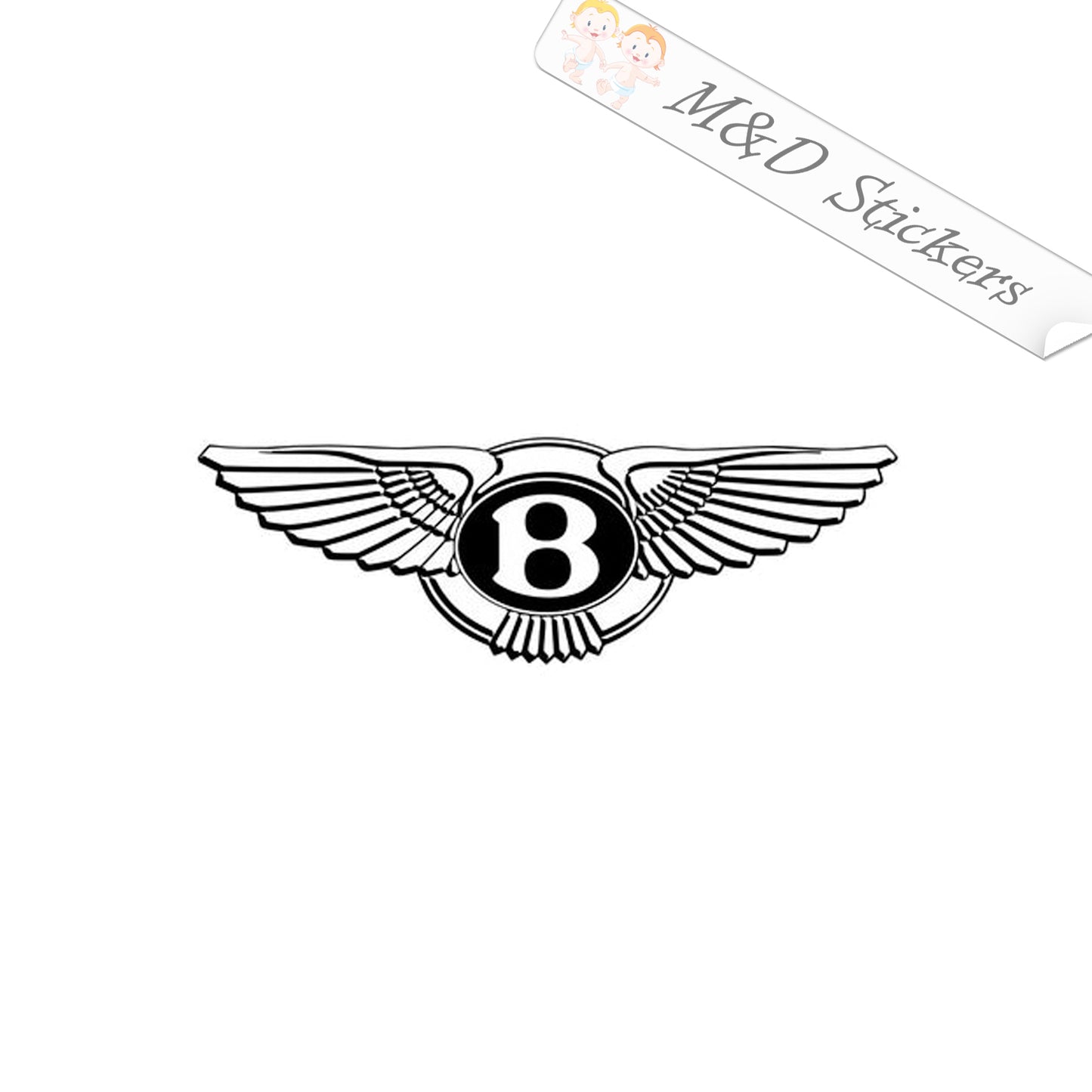 Bentley Logo (4.5" - 30") Vinyl Decal in Different colors & size for Cars/Bikes/Windows