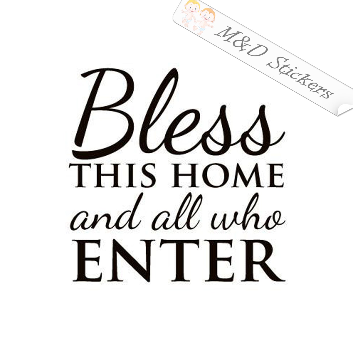 2x Bless this home Vinyl Decal Sticker Different colors & size for Cars/Bikes/Windows