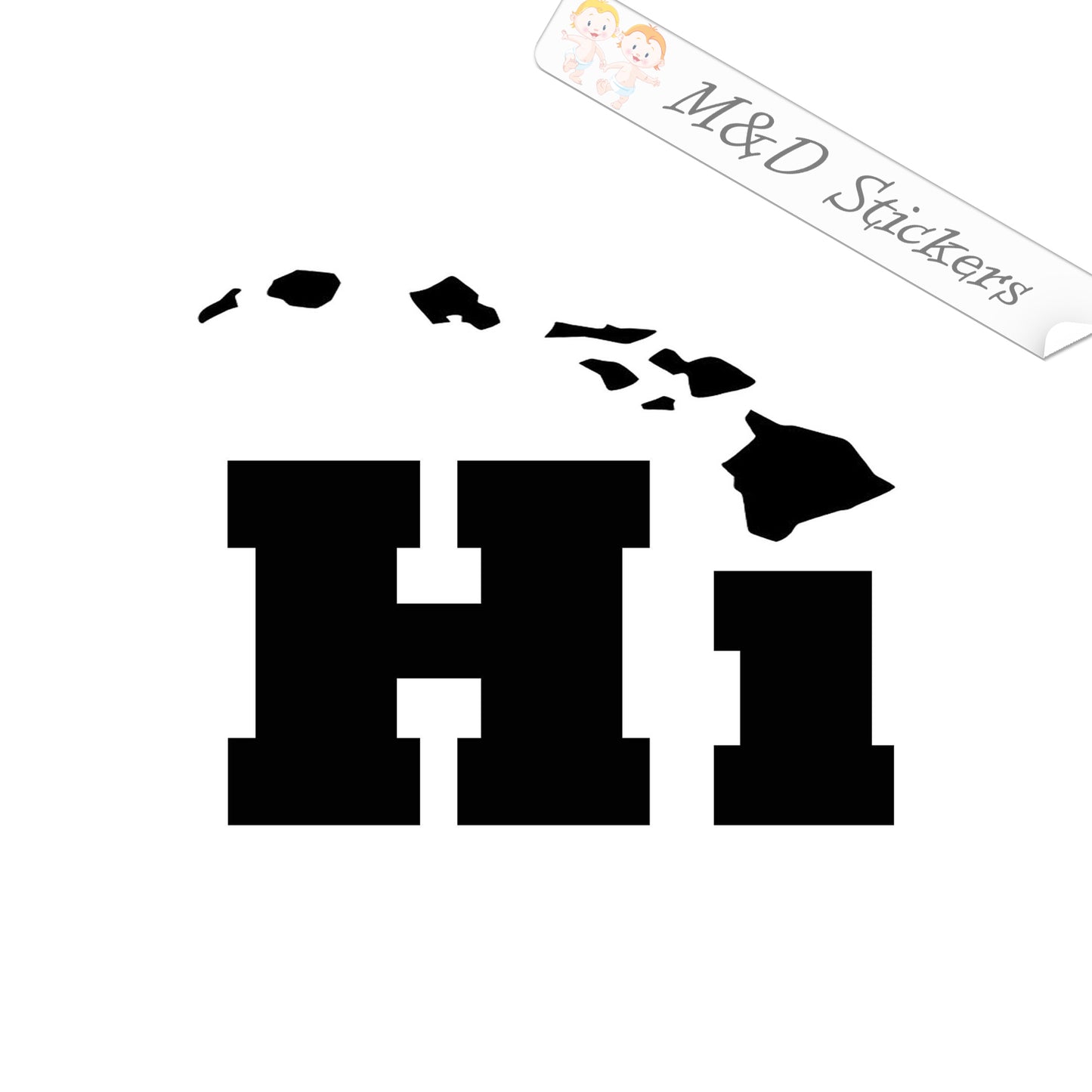 2x Hawaiian islands Decal Sticker Different colors & size for Cars/Bikes/Windows