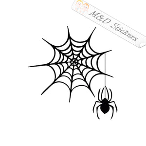 2x Spider and web Vinyl Decal Sticker Different colors & size for Cars/Bikes/Windows