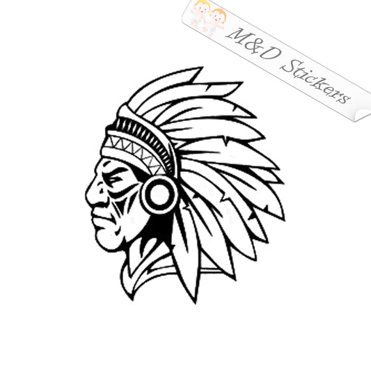 2x Indian chief Head Vinyl Decal Sticker Different colors & size for Cars/Bikes/Windows