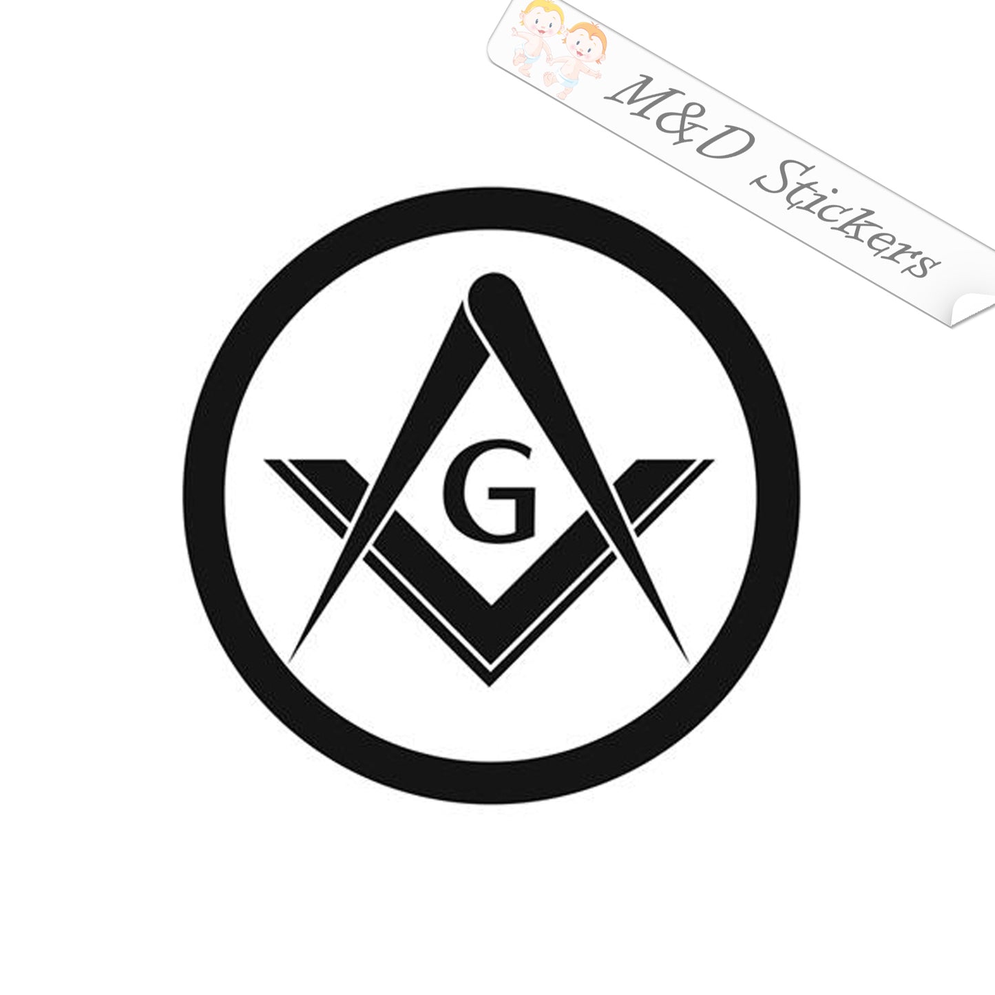 2x Freemasons Illuminati Logo Vinyl Decal Sticker Different colors & size for Cars/Bikes/Windows