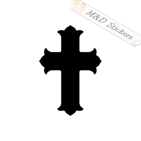 2x Christian Cross Vinyl Decal Sticker Different colors & size for Cars/Bikes/Windows