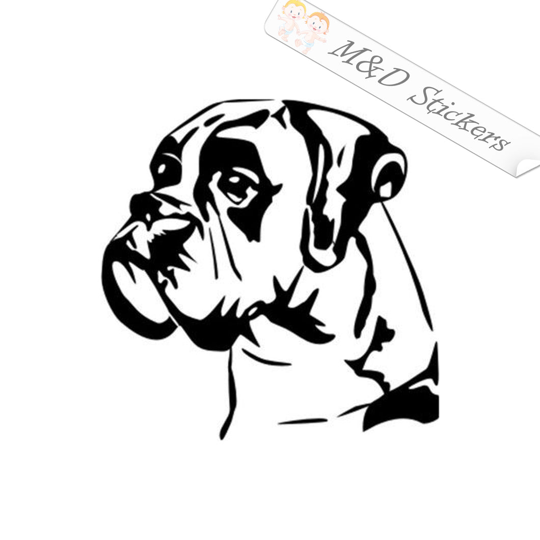 2x Boxer Dog Vinyl Decal Sticker Different colors & size for Cars/Bikes/Windows