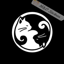 2x Cat Yin Yang Vinyl Decal Sticker Different colors & size for Cars/Bikes/Windows