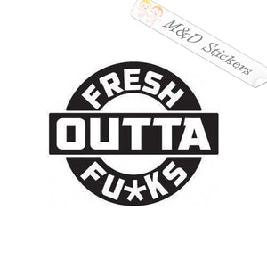 2x Fresh outta fucks Vinyl Decal Sticker Different colors & size for Cars/Bikes/Windows