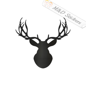 2x Deer Head Vinyl Decal Sticker Different colors & size for Cars/Bikes/Windows