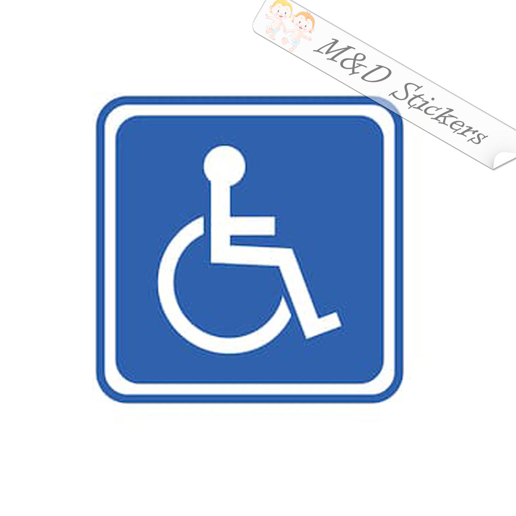 2x Handicapped disabled sign Vinyl Decal Sticker Different colors & size for Cars/Bikes/Windows