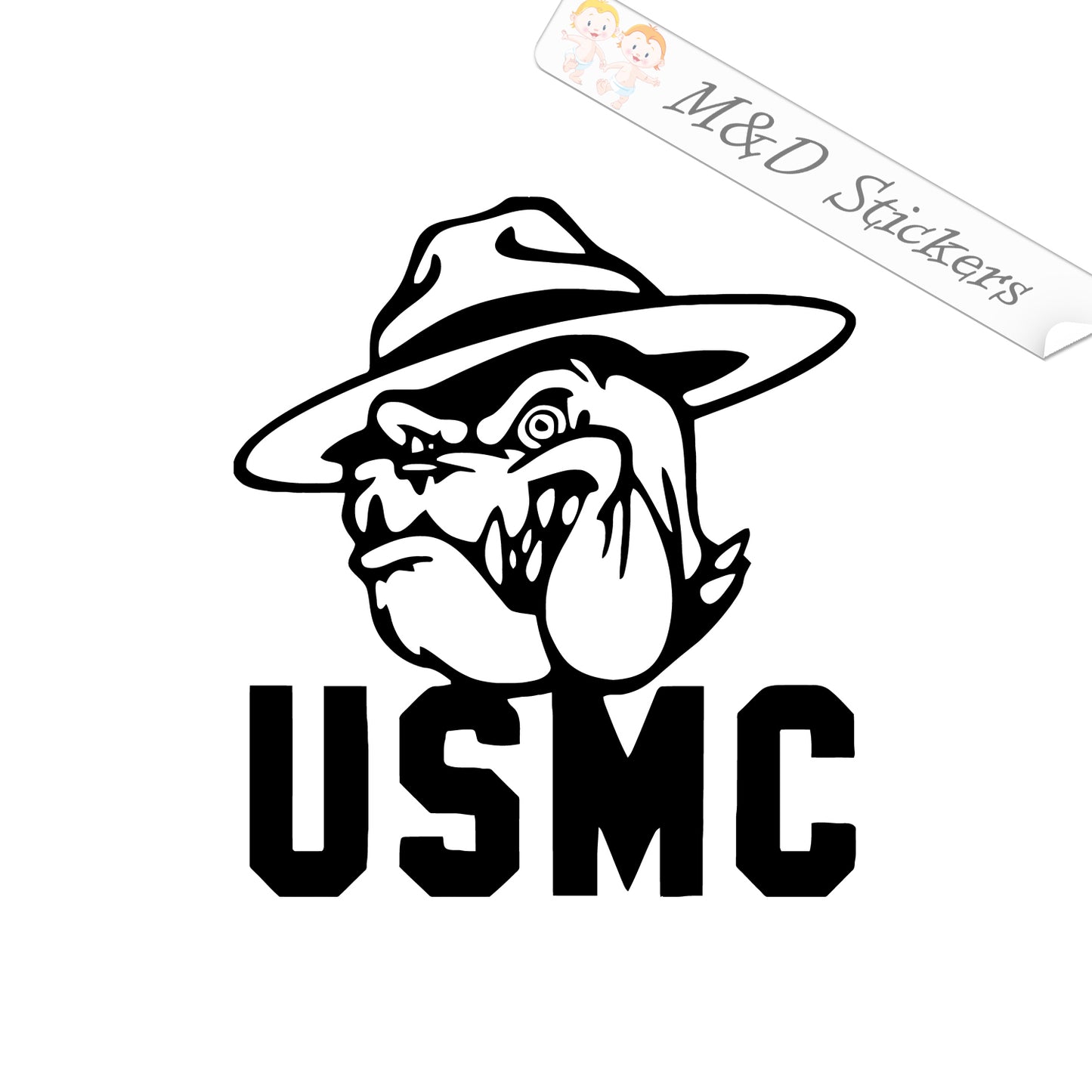 2x USMC Marines Vinyl Decal Sticker Different colors & size for Cars/Bikes/Windows
