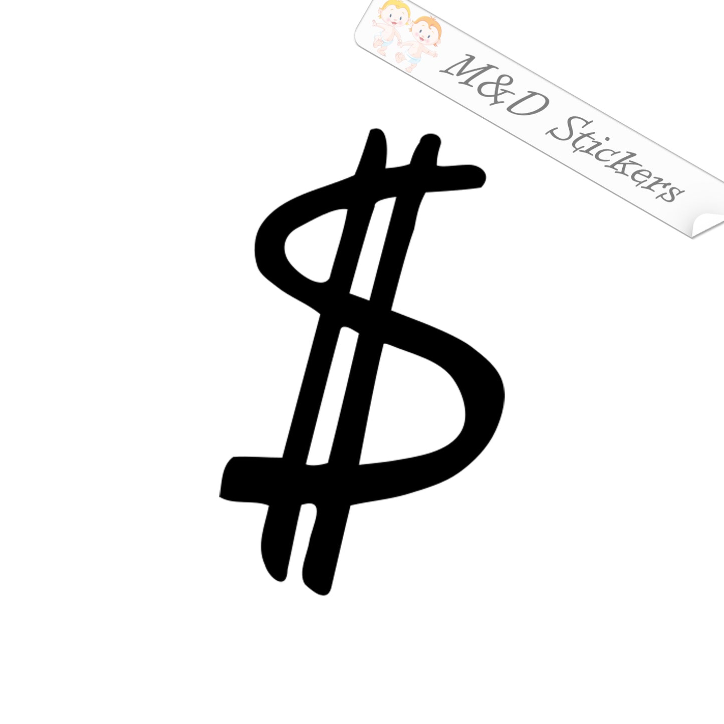 2x Dollar sign Vinyl Decal Sticker Different colors & size for Cars/Bikes/Windows