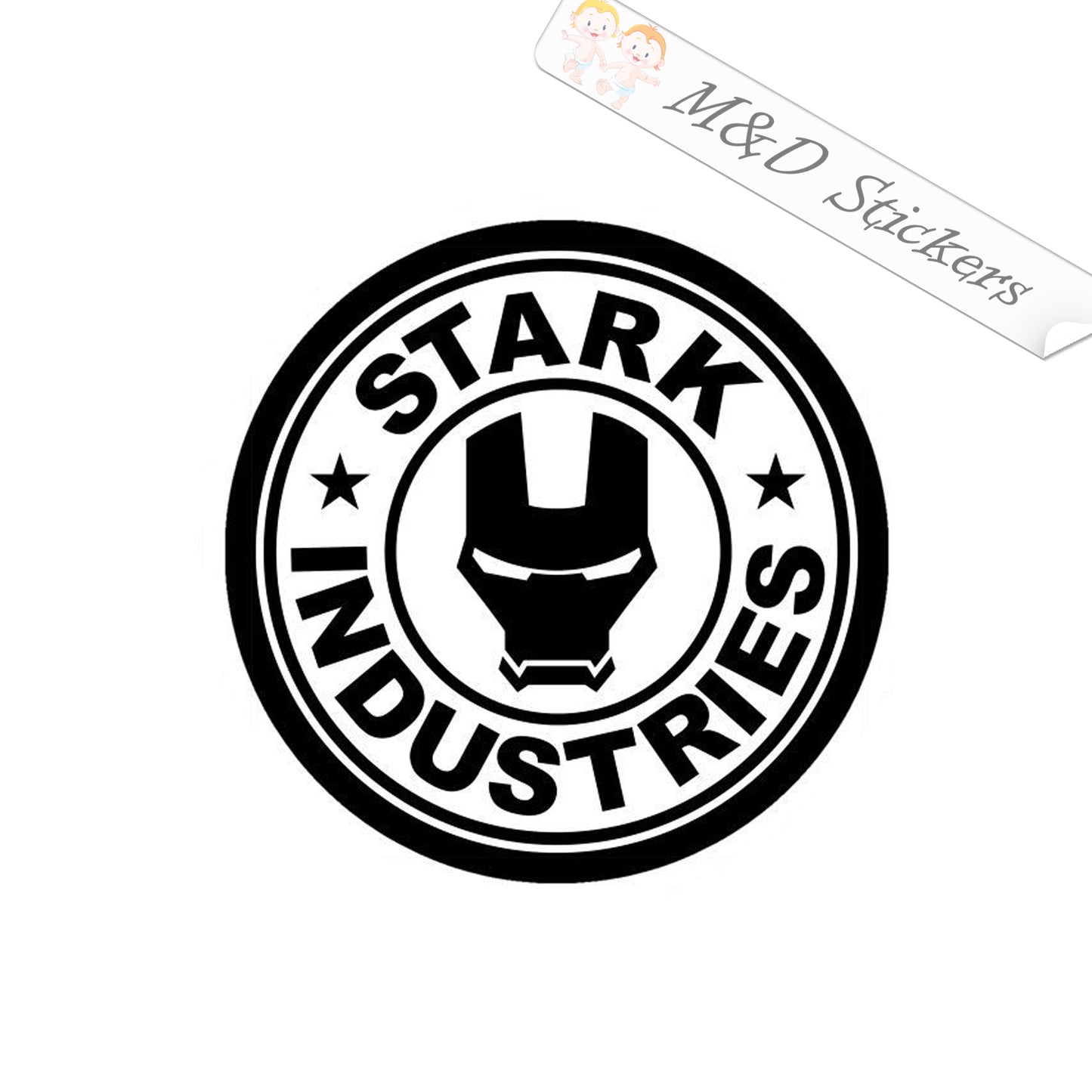 2x Stark industries Vinyl Decal Sticker Different colors & size for Cars/Bikes/Windows