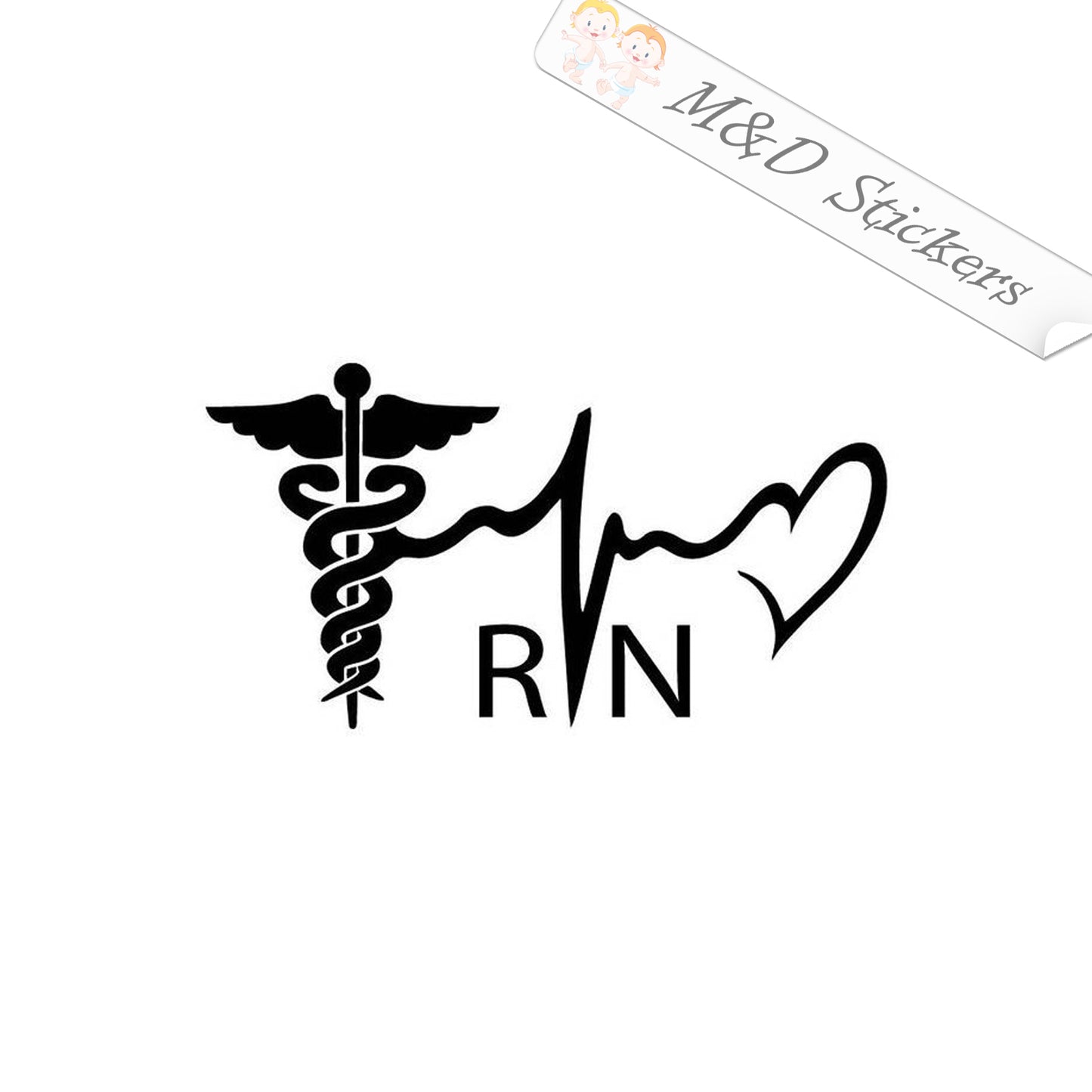 2x Pulse Nurse RN Vinyl Decal Sticker Different colors & size for Cars/Bikes/Windows