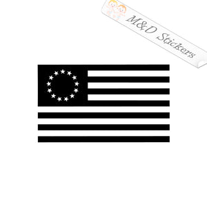 2x Betsy Ross American Flag Vinyl Decal Sticker Different colors & size for Cars/Bikes/Windows