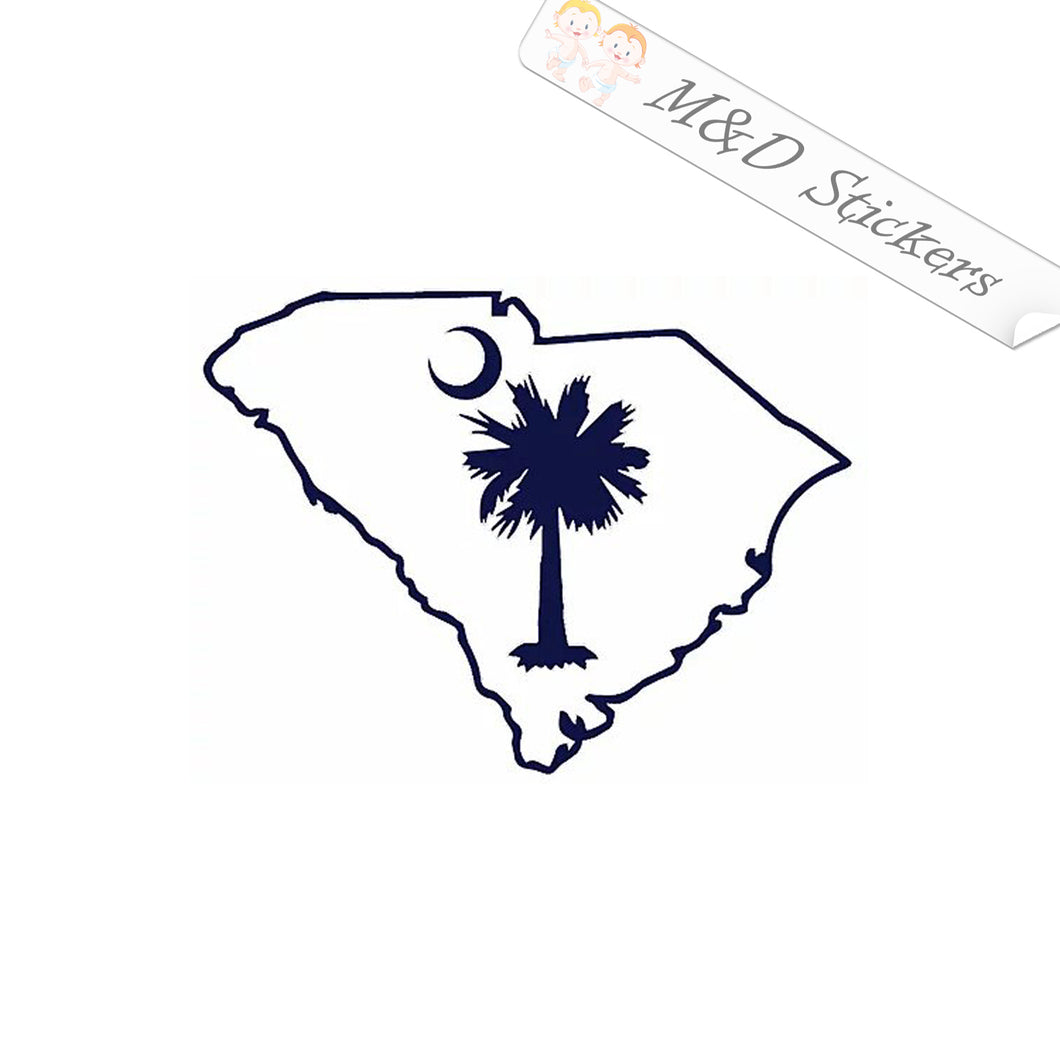2x South Carolina State Flag Vinyl Decal Sticker Different colors & size for Cars/Bikes/Windows