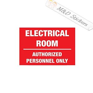 2x Electrical room sign Vinyl Decal Sticker Different colors & size for Cars/Bikes/Windows