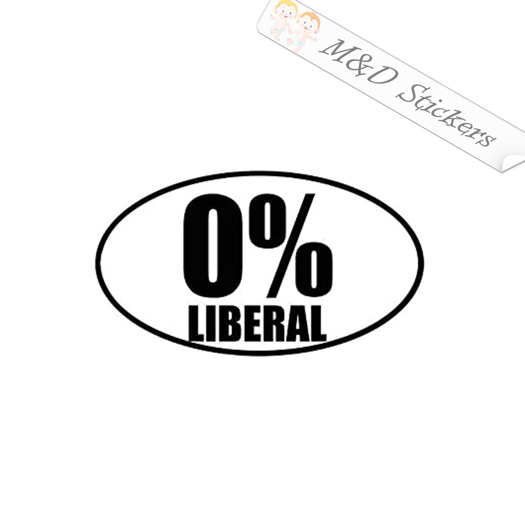 2x 0 percent liberal Vinyl Decal Sticker Different colors & size for Cars/Bikes/Windows