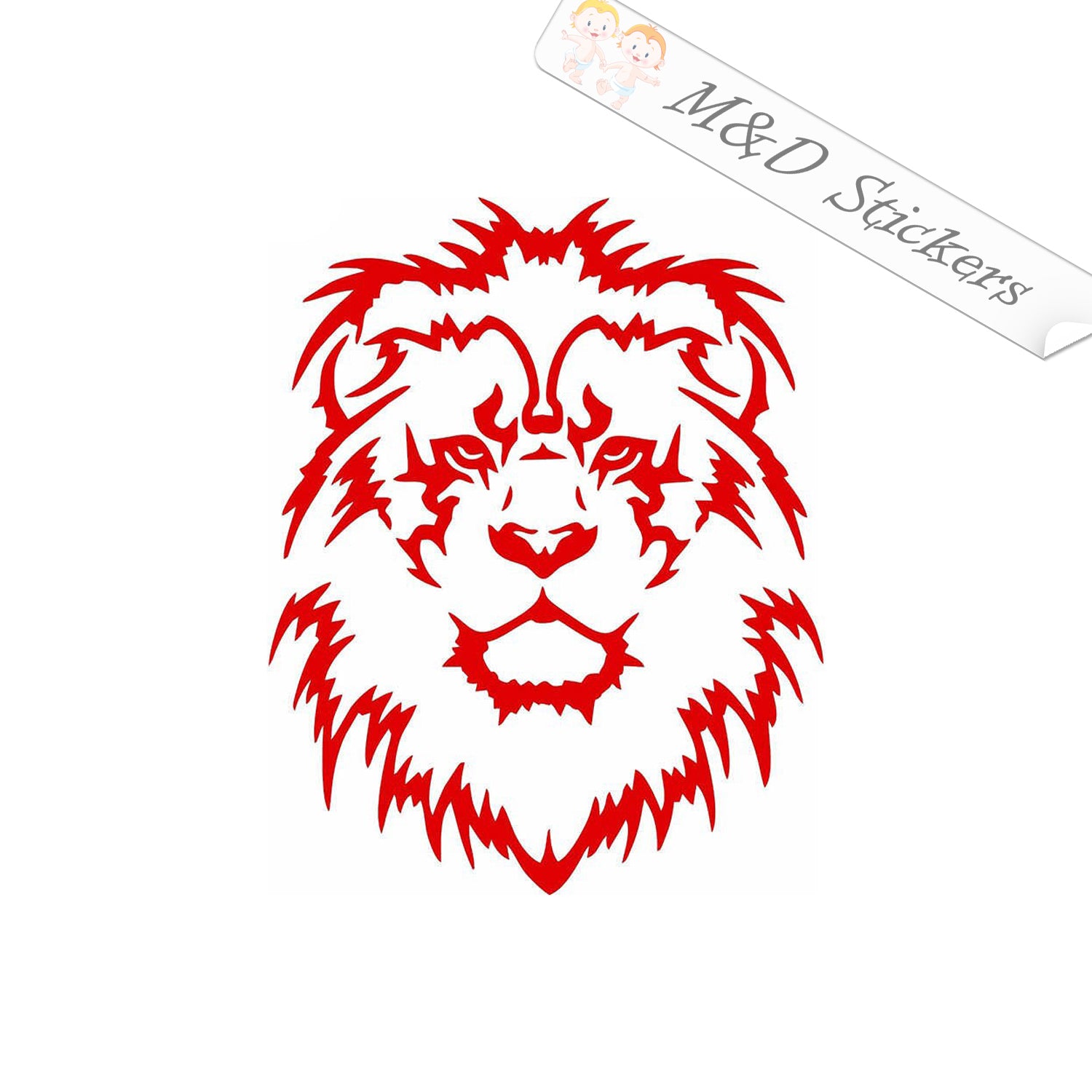 2x Lion head Vinyl Decal Sticker Different colors size for Cars