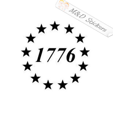 2x Betsy Ross 1776 American Flag Vinyl Decal Sticker Different colors & size for Cars/Bikes/Windows