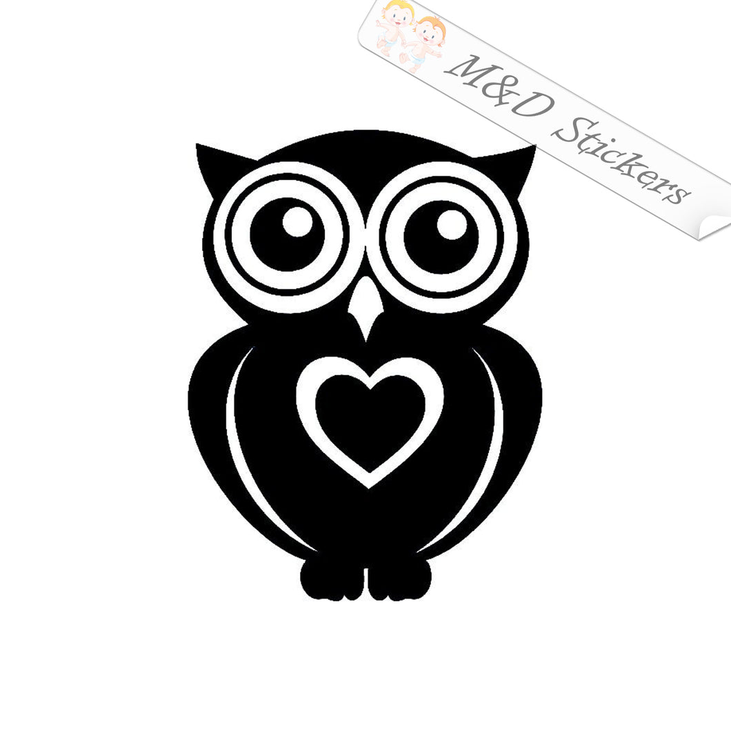 2x Owl Vinyl Decal Sticker Different colors & size for Cars/Bikes/Windows