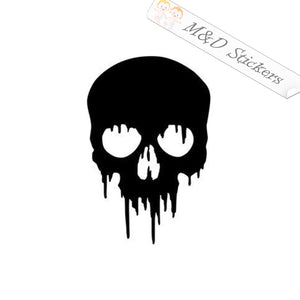 2x Bleeding Skull Vinyl Decal Sticker Different colors & size for Cars/Bikes/Windows