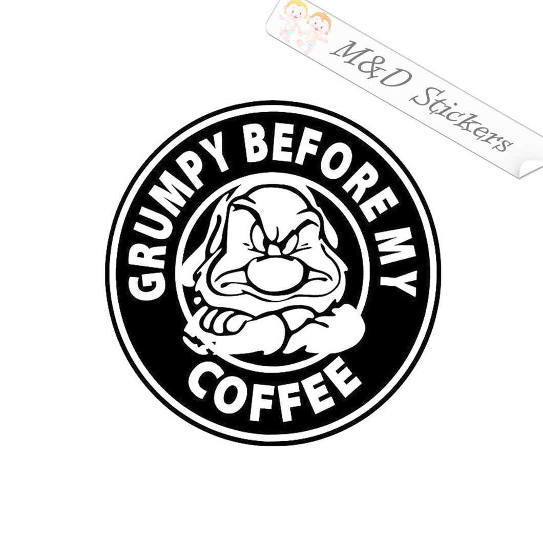 2x Grumpy before coffee Vinyl Decal Sticker Different colors & size for Cars/Bikes/Windows