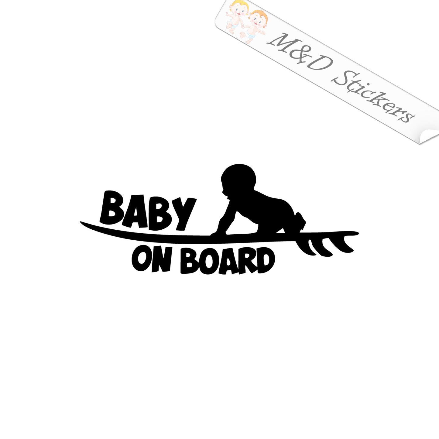 2x Baby on board Vinyl Decal Sticker Different colors & size for Cars/Bikes/Windows