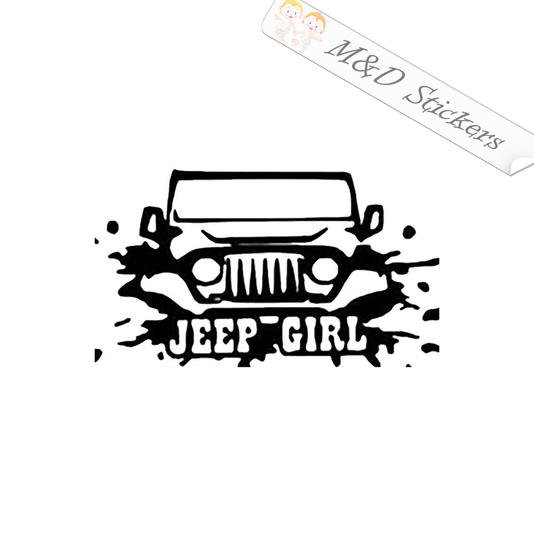 2x Jeep girl Vinyl Decal Sticker Different colors & size for Cars/Bikes/Windows