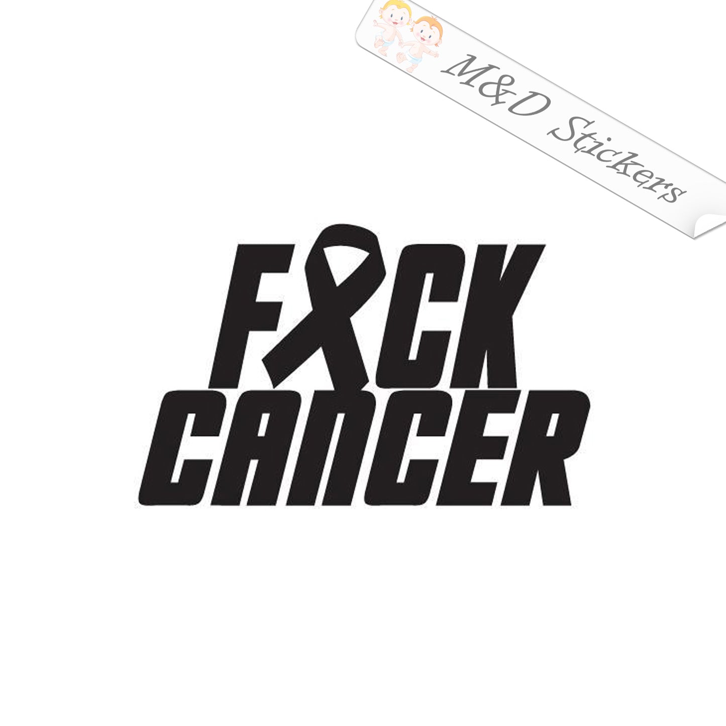 2x Fuck Fck F*ck Cancer Vinyl Decal Sticker Different colors & size for Cars/Bikes/Windows