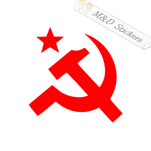 Soviet Russian Hammer and Sickle Logo (4.5" - 30") Vinyl Decal in Different colors & size for Cars/Bikes/Windows