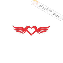 2x Heart with wings Vinyl Decal Sticker Different colors & size for Cars/Bikes/Windows