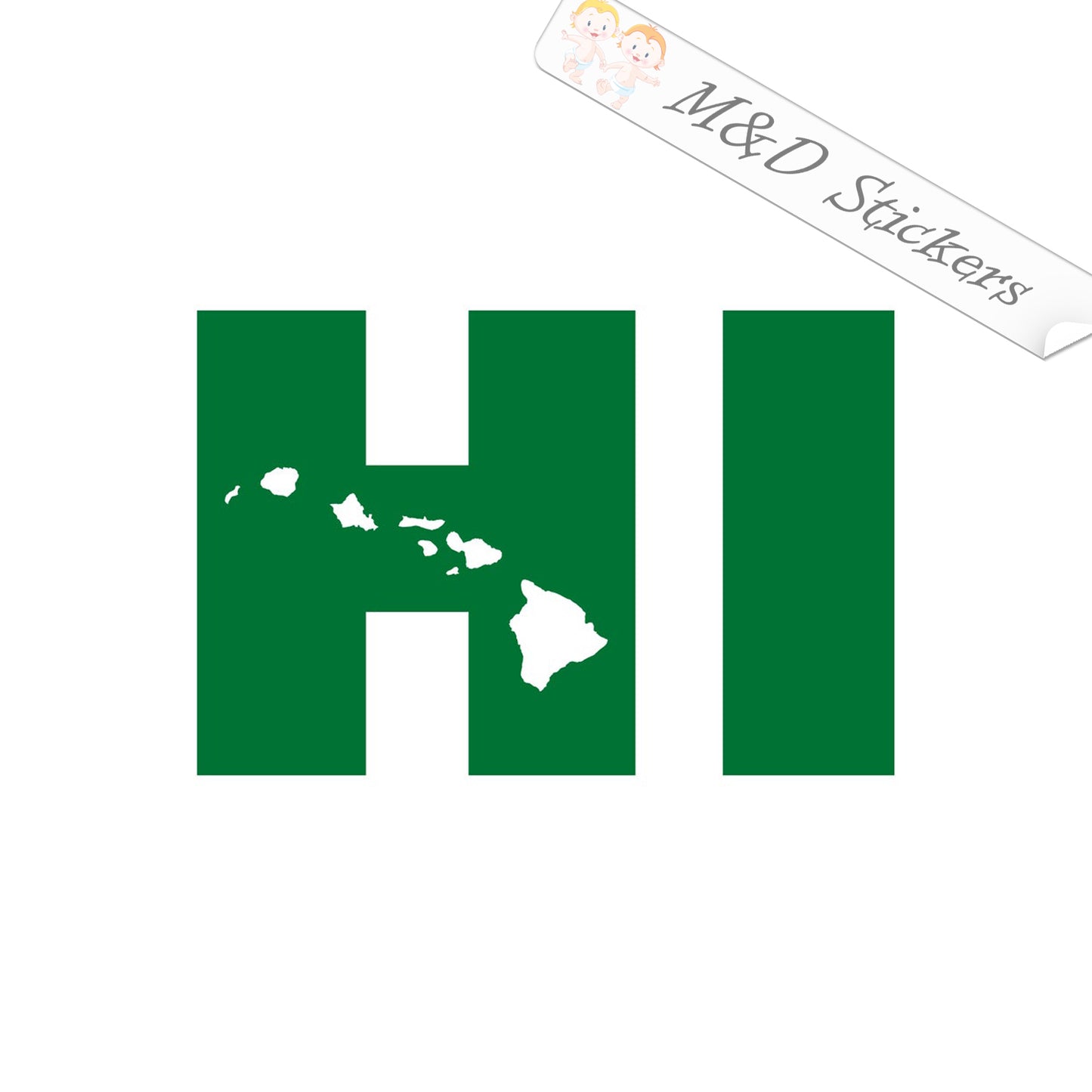 2x Hawaiian islands Decal Sticker Different colors & size for Cars/Bikes/Windows