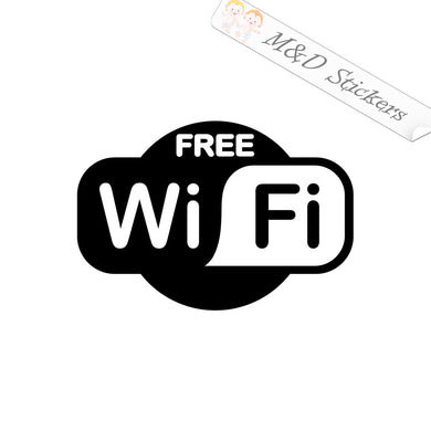 2x Free Wi-Fi sign Vinyl Decal Sticker Different colors & size for Cars/Bikes/Windows