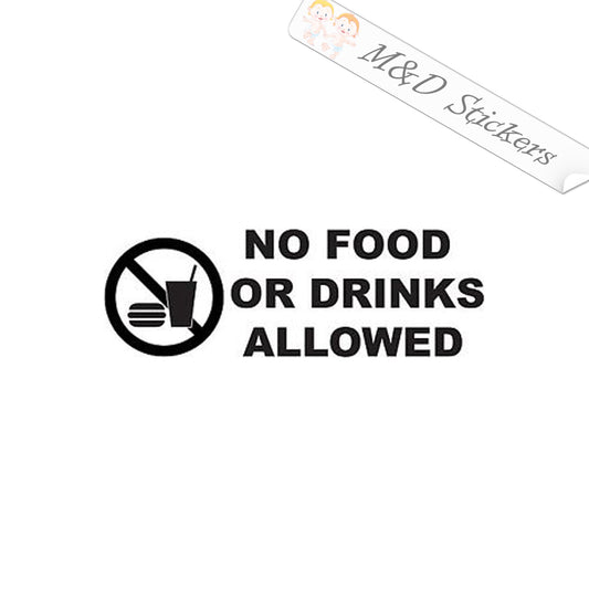 2x No food or drinks sign Vinyl Decal Sticker Different colors & size for Cars/Bikes/Windows