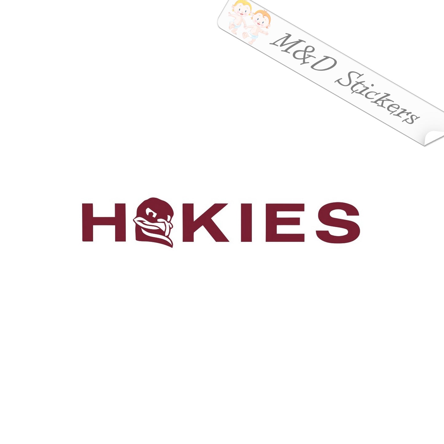 2x Virginia Tech Hokies Vinyl Decal Sticker Different colors & size for Cars/Bikes/Windows