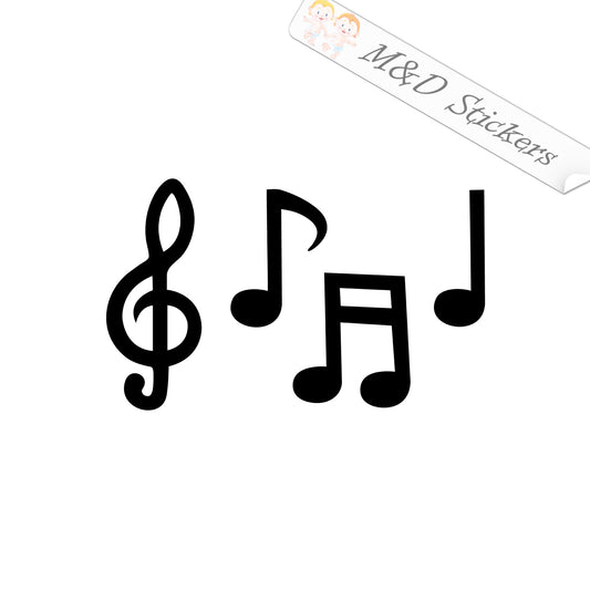 2x Music notes Vinyl Decal Sticker Different colors & size for Cars/Bikes/Windows