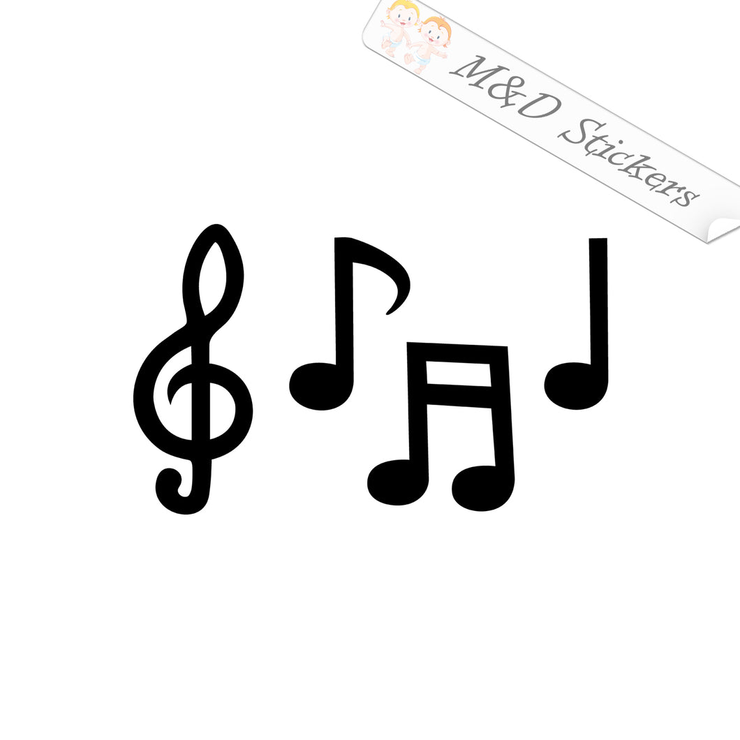 2x Music notes Vinyl Decal Sticker Different colors & size for Cars/Bikes/Windows