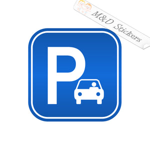 2x Parking Road sign Vinyl Decal Sticker Different colors & size for Cars/Bikes/Windows